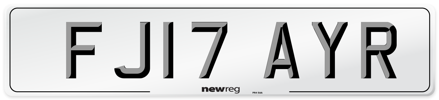 FJ17 AYR Number Plate from New Reg